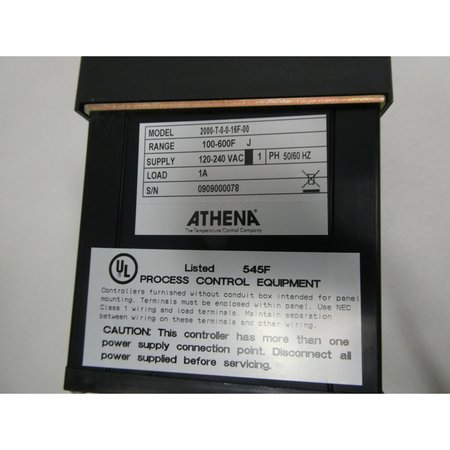 Athena Controls Analog 100-600F 120-240V-Ac Temperature Controller 2000-T-0-0-16F-00